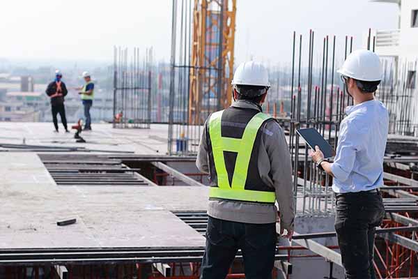 Employers agent onsite for construction project