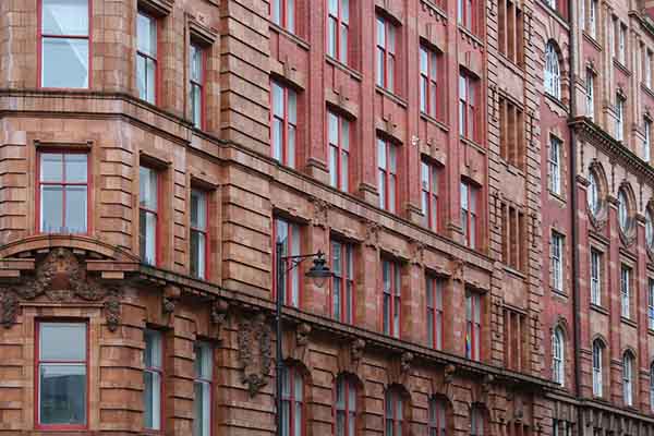 Office block having defect diagnosis survey by building surveyors